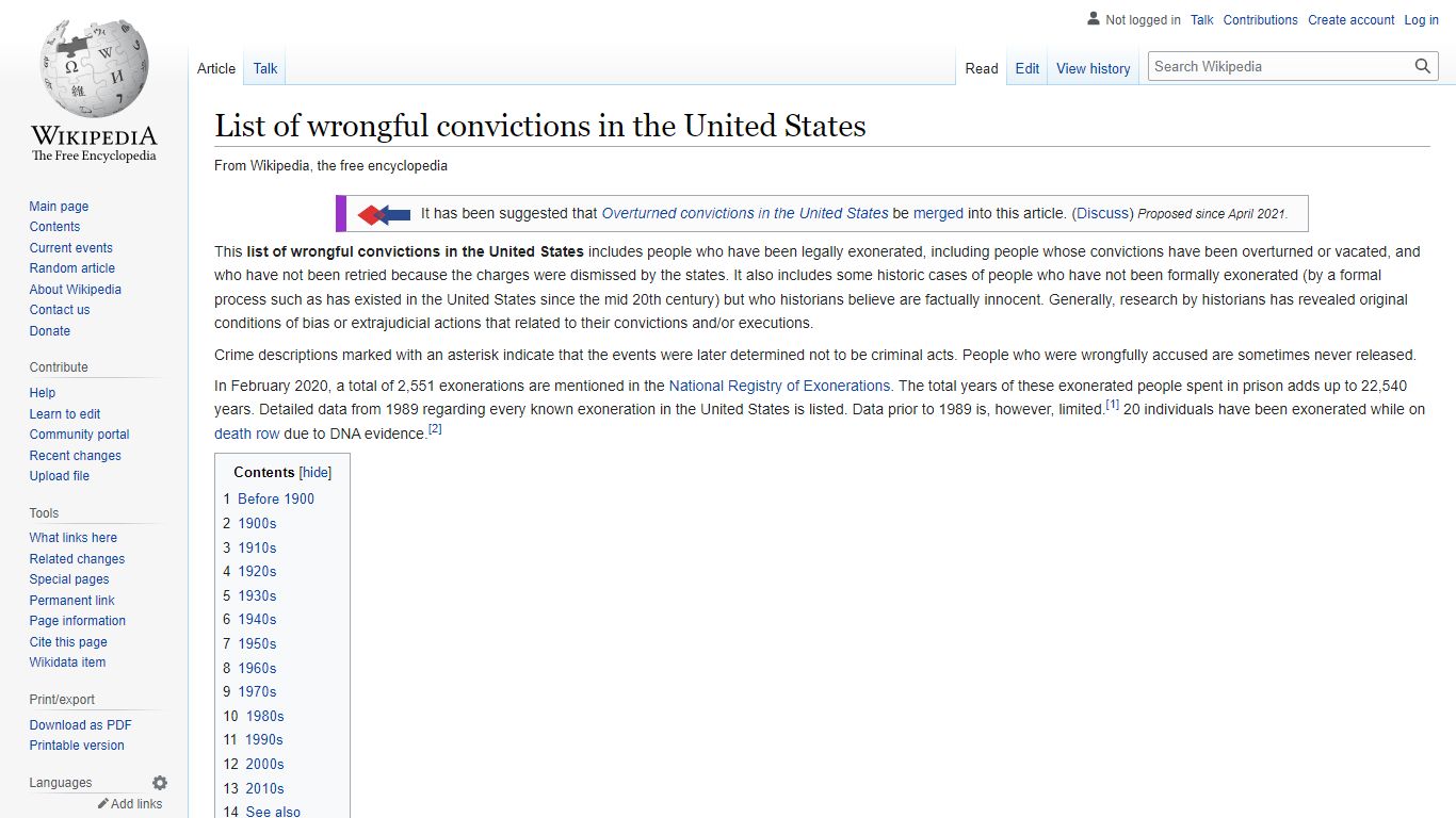 List of wrongful convictions in the United States - Wikipedia