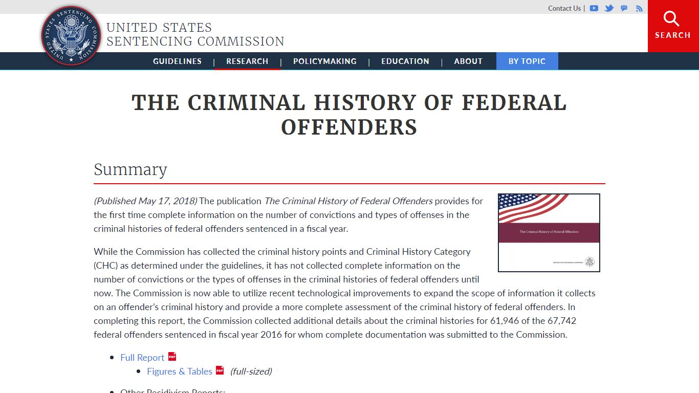 The Criminal History of Federal Offenders | United States Sentencing ...